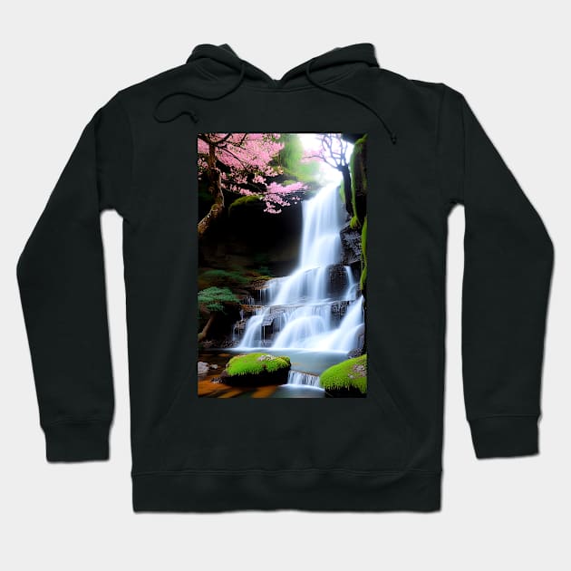 Zen Waterfall Hoodie by ArtBeatsGallery